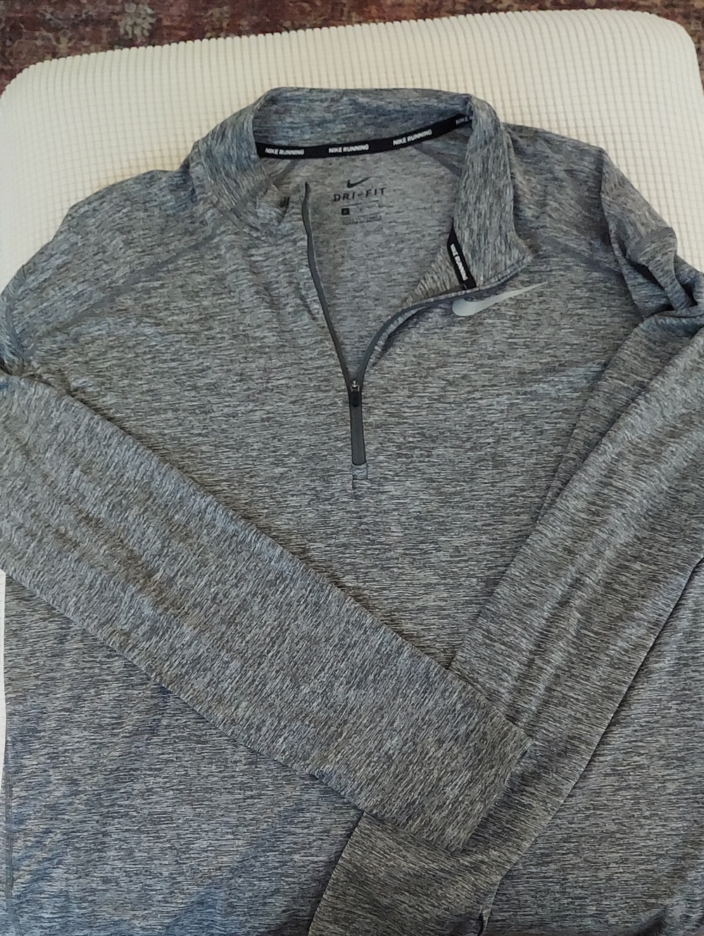 Nike Men's Heather Gray Dri-FIT Half-Zip Pullover